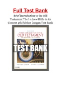 Brief Introduction to the Old Testament The Hebrew Bible in its Context 4th Edition Coogan Test Bank