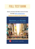Business and Society 16th Edition Lawrence Test Bank