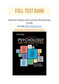 Wrightsmans Psychology and the Legal System 9th Edition Greene Test Bank