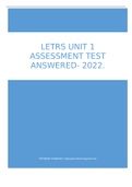 LETRS Unit 1 Assessment Test Answered- 2022.  b. The Three Cueing Systems model omits or obscures the role of phonology. What is one important distinction between the Four-Part Processing Model for Word Recognition and the Three Cueing Systems model? a. T