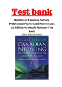 Realities of Canadian Nursing Professional Practice and Power Issues 5th Edition McDonald Mclntyre Test Bank|ISBN-13:9781496384041|Complete Guide A+