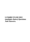 LCR4802 -Medical Law EXAM 2022 (multiple choice) Questions And Answers.