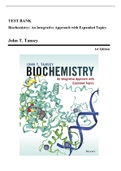 Test Bank - Biochemistry, An Integrative Approach with Expanded Topics, 1st Edition (Tansey, 2020) Chapter 1-25 | All Chapters