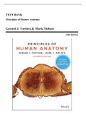 Test Bank - Principles of Human Anatomy, Tortora, 15th Edition (Tortora, 2020) Chapter 1-27 | All Chapters