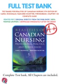 Test Banks For Realities of Canadian Nursing 5th Edition by Carol McDonald; Marjorie McIntyre, 9781496384041, Chapter 1-25 Complete Guide