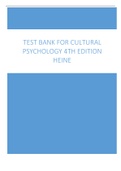 Test Bank for Cultural Psychology 4th Edition Heine