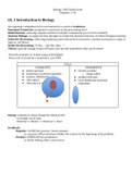 Biology 1305 Study Guide (Ch. 1-18) Final Review