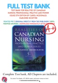 Test Bank For Realities of Canadian Nursing Professional Practice and Power Issues 5th Edition By Carol McDonald; Marjorie McIntyre 9781496384041 Chapter 1-26 Complete Guide .