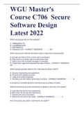 WGU Master's Course C706  Secure Software Design Latest 2022