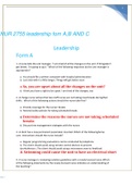 NUR 2755 leadership fom A,B and C complete solution Download for an A