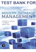Test Bank for Modern Database Management, 13th Edition, Jeff Hoffer, Ramesh Venkataraman, Heikki Topi, ISBN-10: 0134877004, ISBN-13: 9780134877006. All 14 Chapters (complete Download).