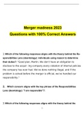 Merger madness 2023 Questions with 100% Correct Answers