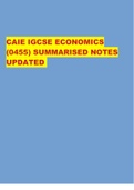 CAIE IGCSE ECONOMICS (0455) SUMMARISED NOTES UPDATED