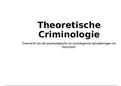 Theoretische criminologie: overzicht en samenvatting theorieën 