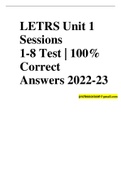 LETRS Unit1,2, 3,4,5,6, Assessment With 100% Correct Answers 2022