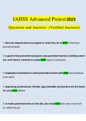 IAHSS Advanced Pretest 2023 Questions and Answers  (Verified Answers)