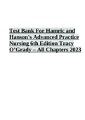 Test Bank For Hamric and Hanson's Advanced Practice Nursing 6th Edition Tracy O’Grady – All Chapters 2023