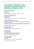 FTCE MIDDLE GRADES SOCIAL SCIENCES 5-9 QUESTIONS AND ANSWERS GRADED A+ 2023