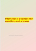 International Business law questions and answers