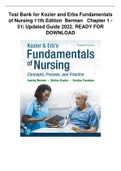 Test Bank for Kozier and Erbs Fundamentals of Nursing 11th Edition Berman. QUESTIONS WITH COMPLETE SOLUTIONS.INSTANT DOWNLOAD!!!!