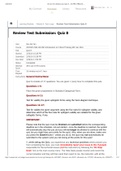 Review Test Submission: Quiz 8 University of British Columbia PHIL 120 (Questions and Answers)