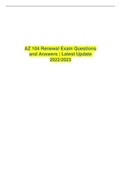 AZ 104 Renewal Exam Questions and Answers | Latest Update  2022/2023