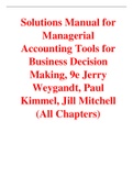Managerial Accounting Tools for Business Decision Making, 9e Jerry Weygandt, Paul Kimmel, Jill Mitchell (Solutions Manual)