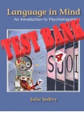 Language in Mind 2nd Edition An Introduction to Psycholinguistics by Julie Sedivy. ISBN 9781605358369, 1605358363. (Complete Download). TEST BANK