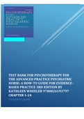 Test Bank for Psychotherapy for the Advanced Practice Psychiatric Nurse: A How-To Guide for Evidence-Based Practice 3rd Edition By Kathleen Wheeler 9780826193797 Chapter 1-24 Complete Guide