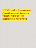 HESI Health Assessment Questions and Answers FROM VERIFIED SOURCES 2023/2024