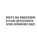 PHYS 261 MIDTERM EXAM QUESTIONS AND ANSWERS 2023 | PHYS 261 Human Physiology