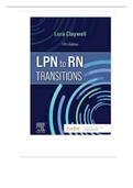 Test Bank for LPN to RN Transitions 5th Edition Lora Claywell | Complete| Latest|