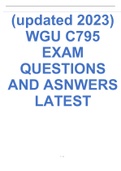 WGU C795 EXAM QUESTIONS AND ASNWERS (LATEST updated 2023) 