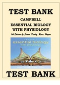  TEST BANK FOR CAMPBELL ESSENTIAL BIOLOGY WITH PHYSIOLOGY, 5TH EDITION BY SIMON, DICKEY, REECE, HOGAN  Campbell Essential Biology with Physiology, 5th Edition, Simon Isbn-9780321967671 This is a Test Bank (Possible Examinable, study questions and complete