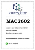 MAC2602 Assignment 2 Semester 1 2023