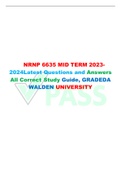 NRNP 6635 MID TERM 2023-2024Latest Questions and Answers All Correct Study Guide, GRADEDA WALDEN UNIVERSITY