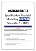 ASSIGNMENT 3 Specification Financial Modelling DSC2604  Semester 1 - 2023 - HowToGuide