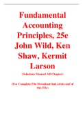 Fundamental Accounting Principles, 25e John Wild, Ken Shaw, Kermit Larson (Solution Manual)