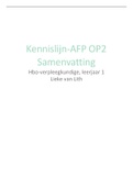 Samenvatting kennislijn AFP & VPK, OP2 leerjaar 1
