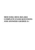 MED SURG HESI 2023-2024 COMPLETE EXAM QUESTIONS AND ANSWERS GRADED A+