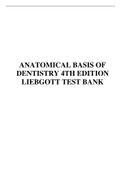 TEST BANK FOR ANATOMICAL BASIS OF DENTISTRY 4TH EDITION LIEBGOTT