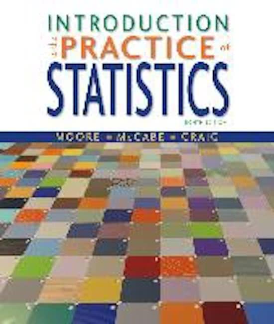 Samenvatting Introduction to the practice of statistics - Moore McCabe Craig - H1,2,3,4
